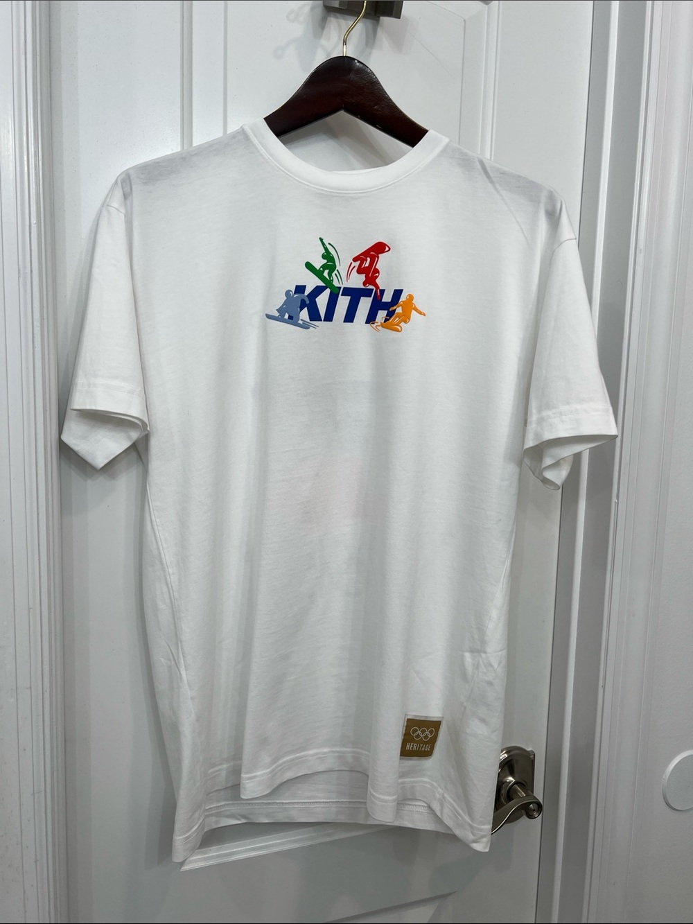 Kith White Tee with Multicolor Skateboard Graphic